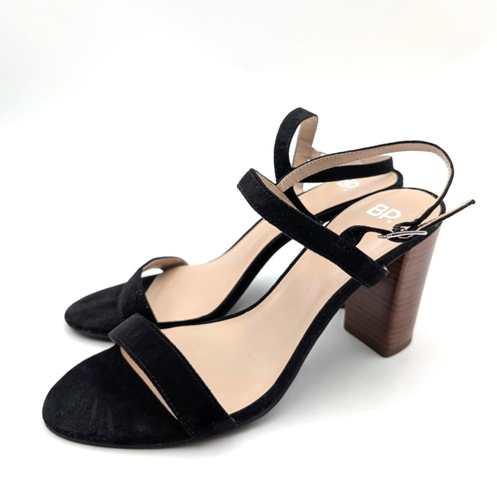 BP Lula Slingback Strappy Sandal Open Square Toe Women's Black Size US9M EU39.5